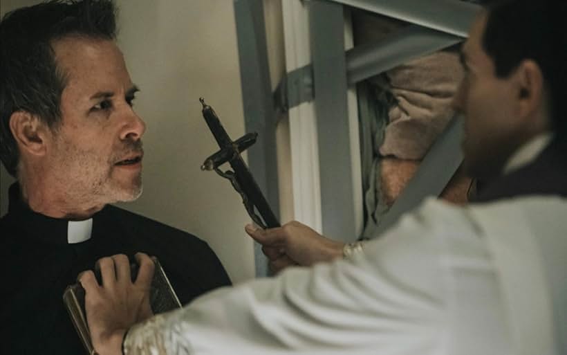 Guy Pearce and Vadhir Derbez in The Seventh Day (2021)