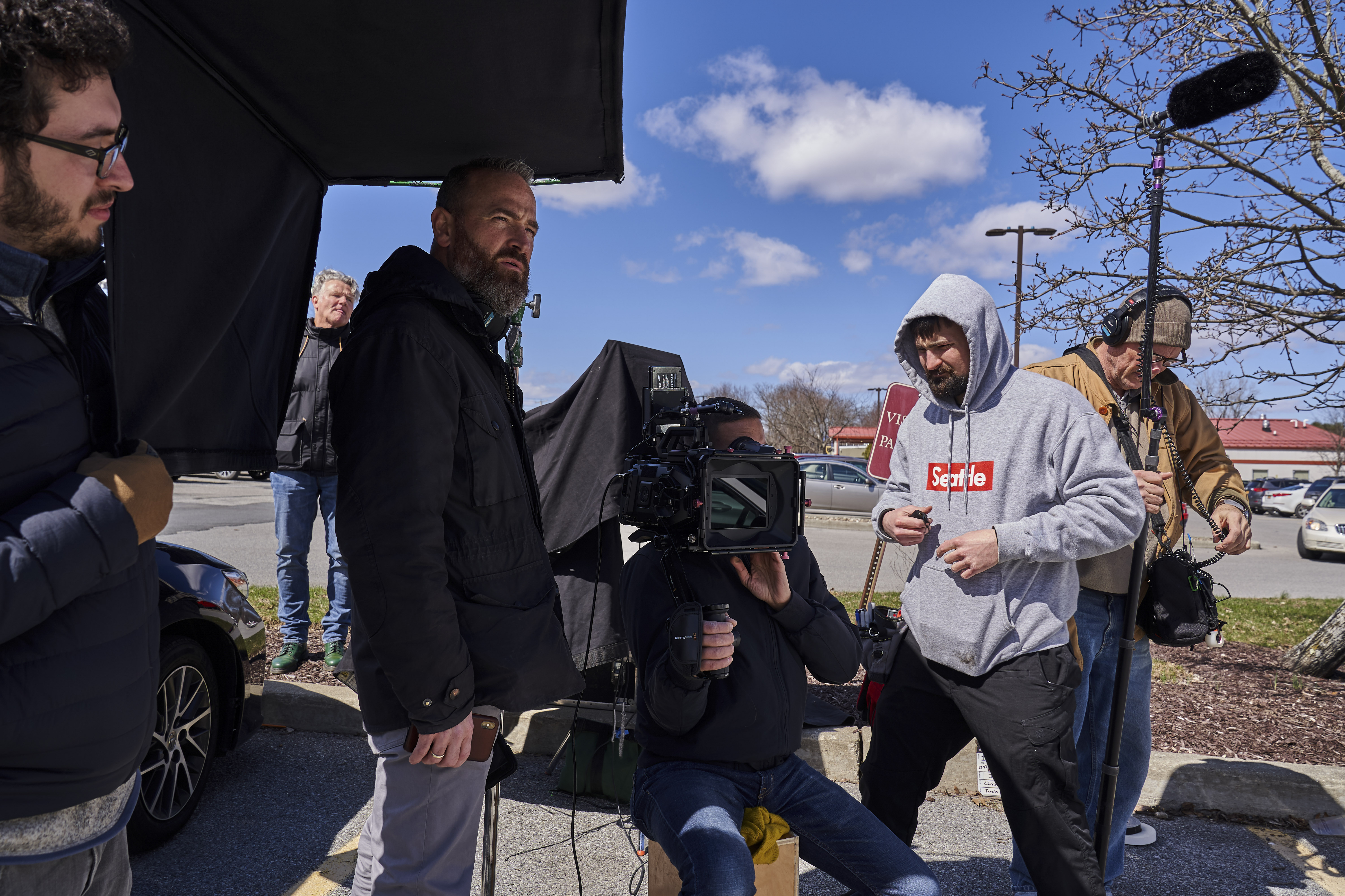 Christopher Martini (director) on the set of "Just In Time"