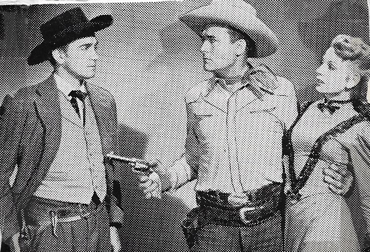 Pamela Duncan, Bruce Edwards, and Whip Wilson in Lawless Cowboys (1951)