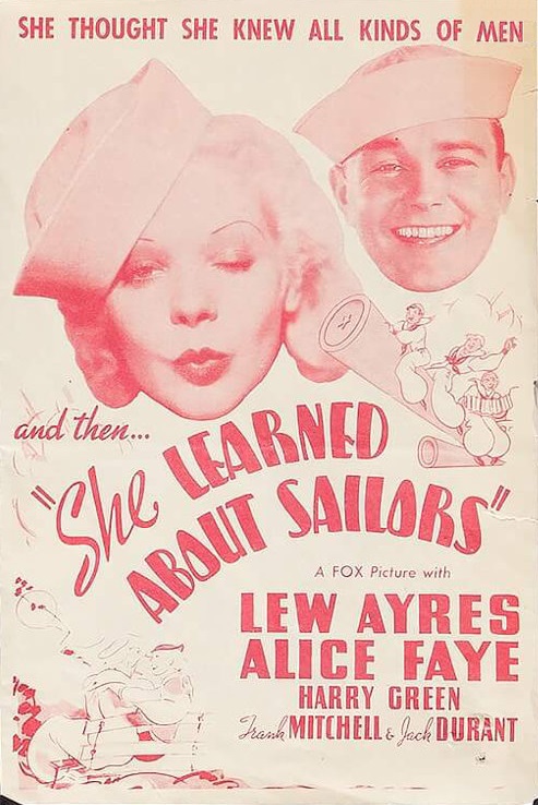 Lew Ayres and Alice Faye in She Learned About Sailors (1934)