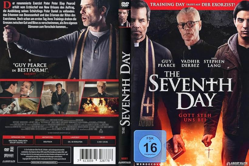 Guy Pearce, Stephen Lang, Vadhir Derbez, and Tristan Riggs in The Seventh Day (2021)