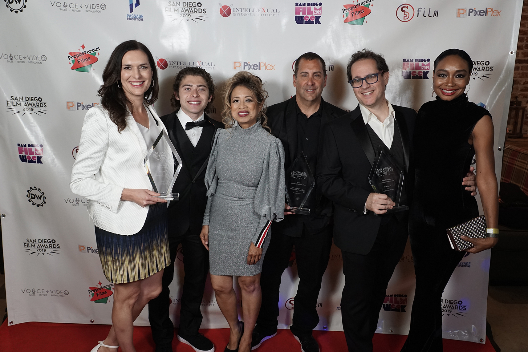 Marc Fusco, Malina Moye, Catherine Siggins, Ryan Ochoa, Lilinda Camaisa, and Steven Mark at an event for 6th Annual San Diego Film Awards (2019)