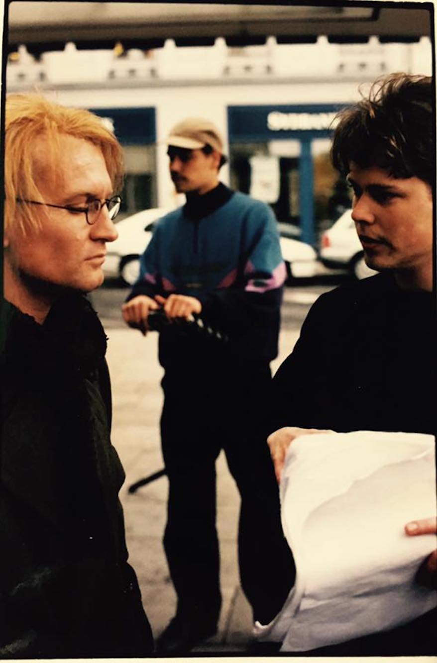 Ulrich Thomsen and Laurits Munch-Petersen on the set of "Tempo" (1998)