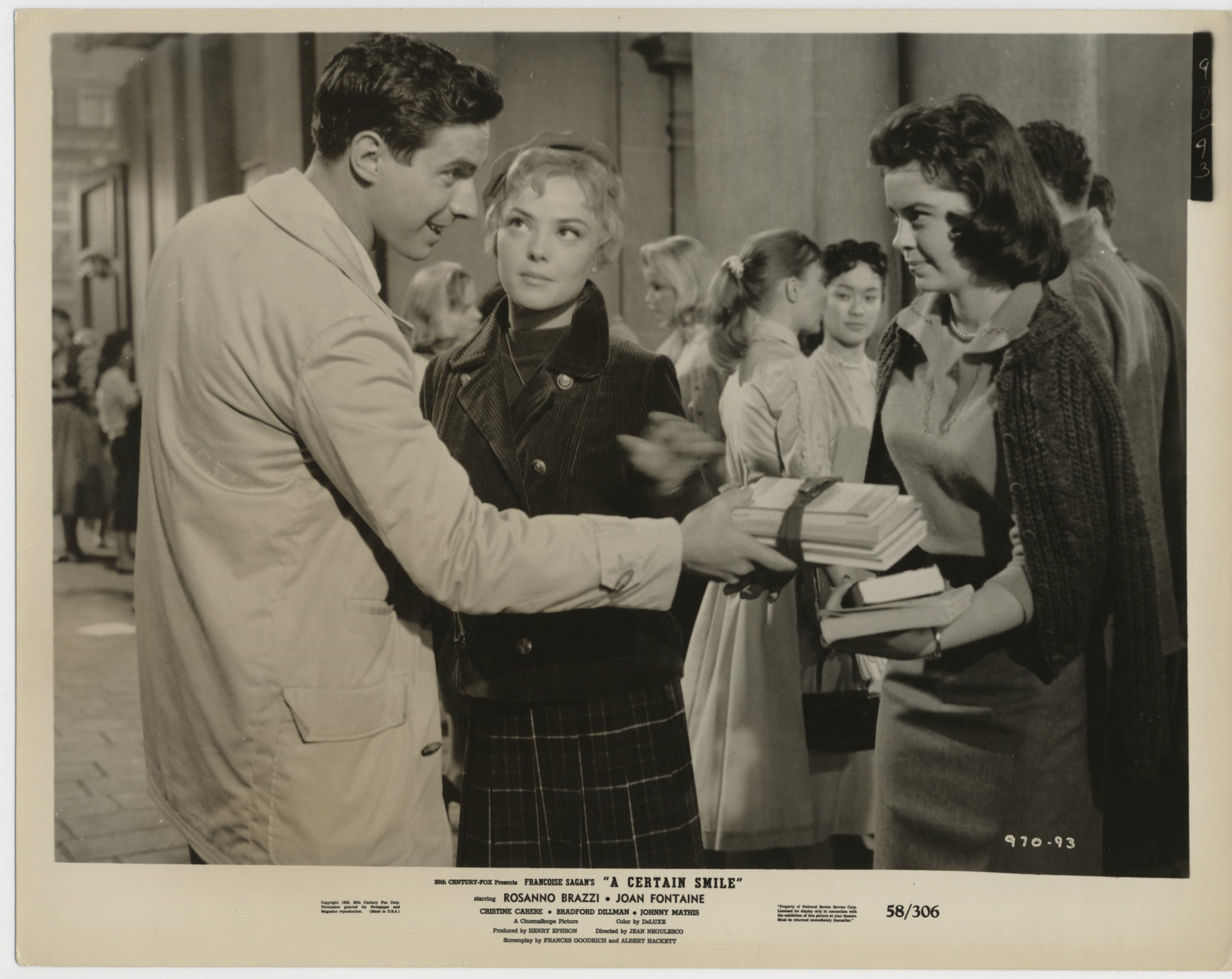 Christine Carère, Bradford Dillman, and Sandy Livingston in A Certain Smile (1958)