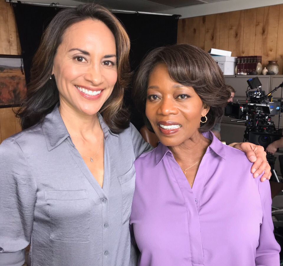 Michelle C. Bonilla (Sonia) and Alfre Woodard (Bernadine) on set of  "Clemency".