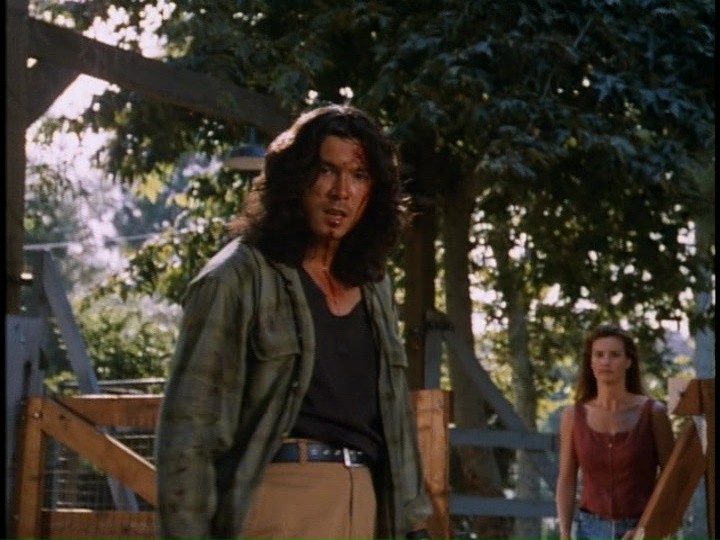 Chelsea Field and Lou Diamond Phillips in Extreme Justice (1993)