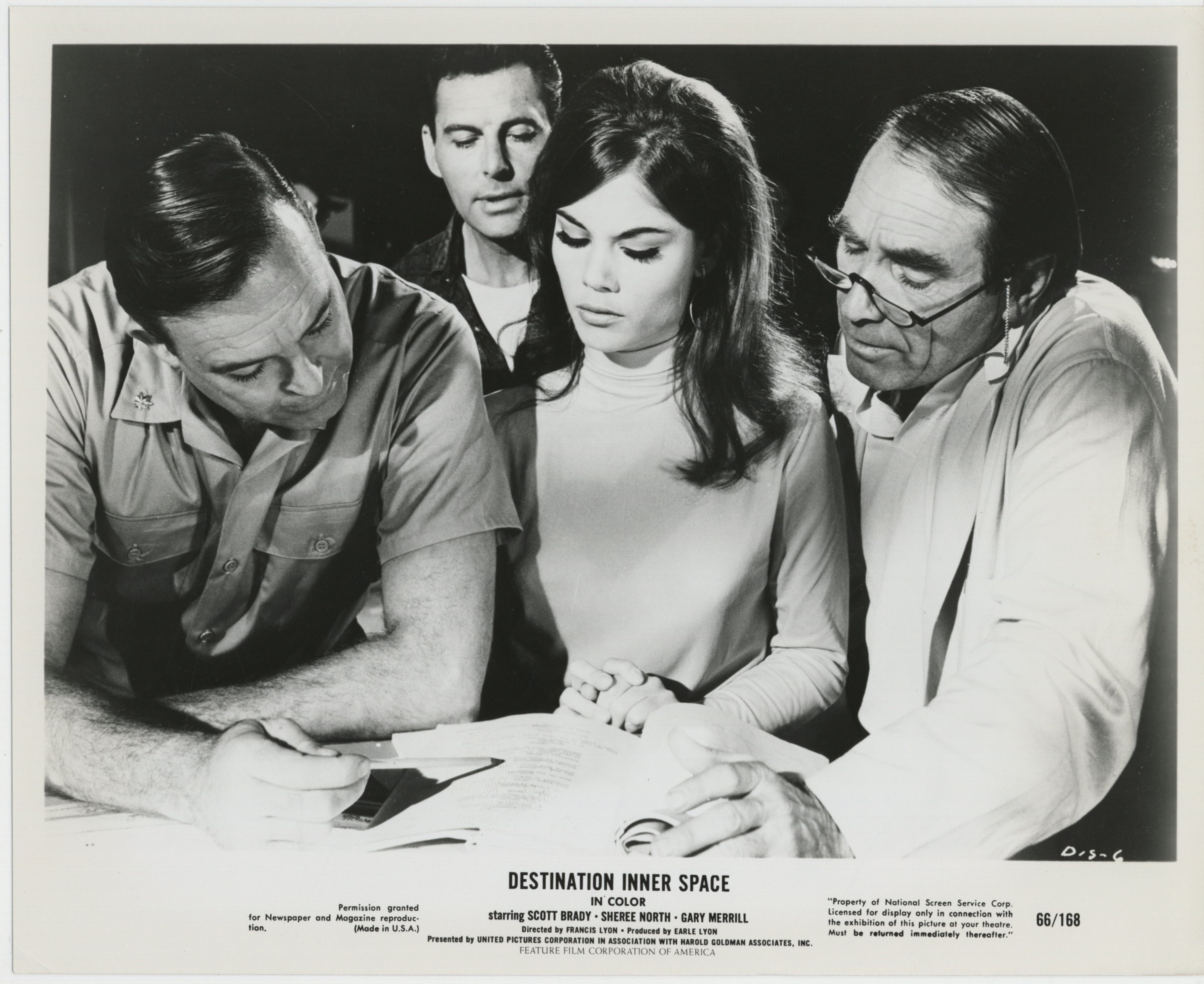 Scott Brady, Gary Merrill, Mike Road, and Wende Wagner in Destination Inner Space (1966)