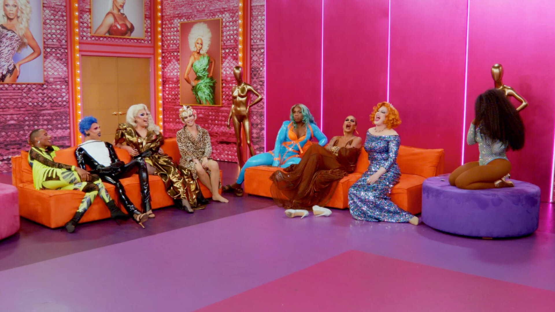 Jaida Essence Hall, Sutan Amrull, Jinkx Monsoon, Jaren Merrell, Monét X Change, James Lee Williams, Ryan A. Taylor, and Jovan Bridges in Lip Sync LaLaPaRuza Smackdown (2022)