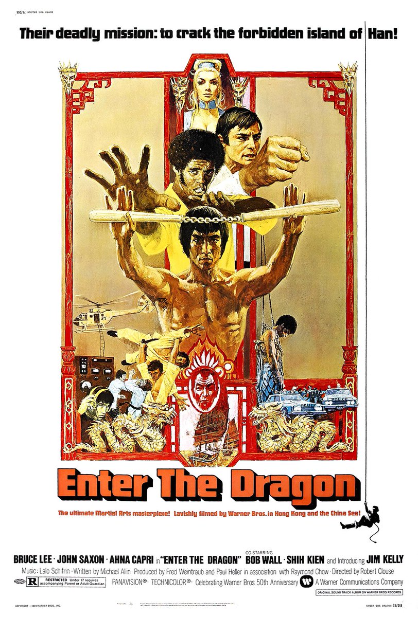 Bruce Lee, Ahna Capri, Jim Kelly, John Saxon, Shih Kien, and Robert Wall in Opération Dragon (1973)