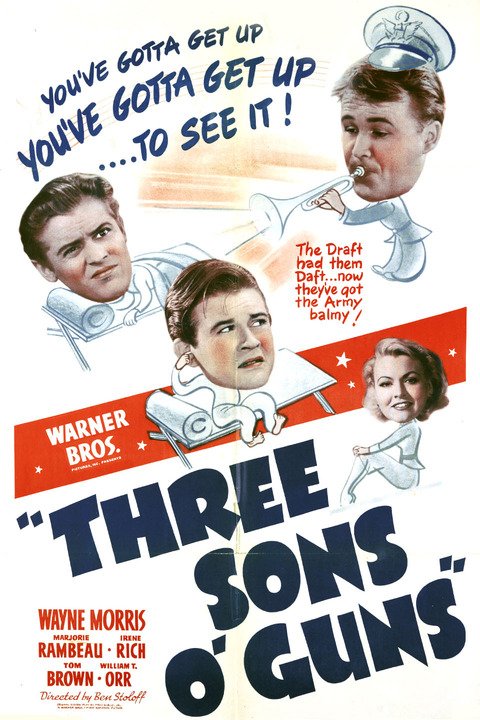 William T. Orr, Tom Brown, Wayne Morris, and Irene Rich in Three Sons o' Guns (1941)