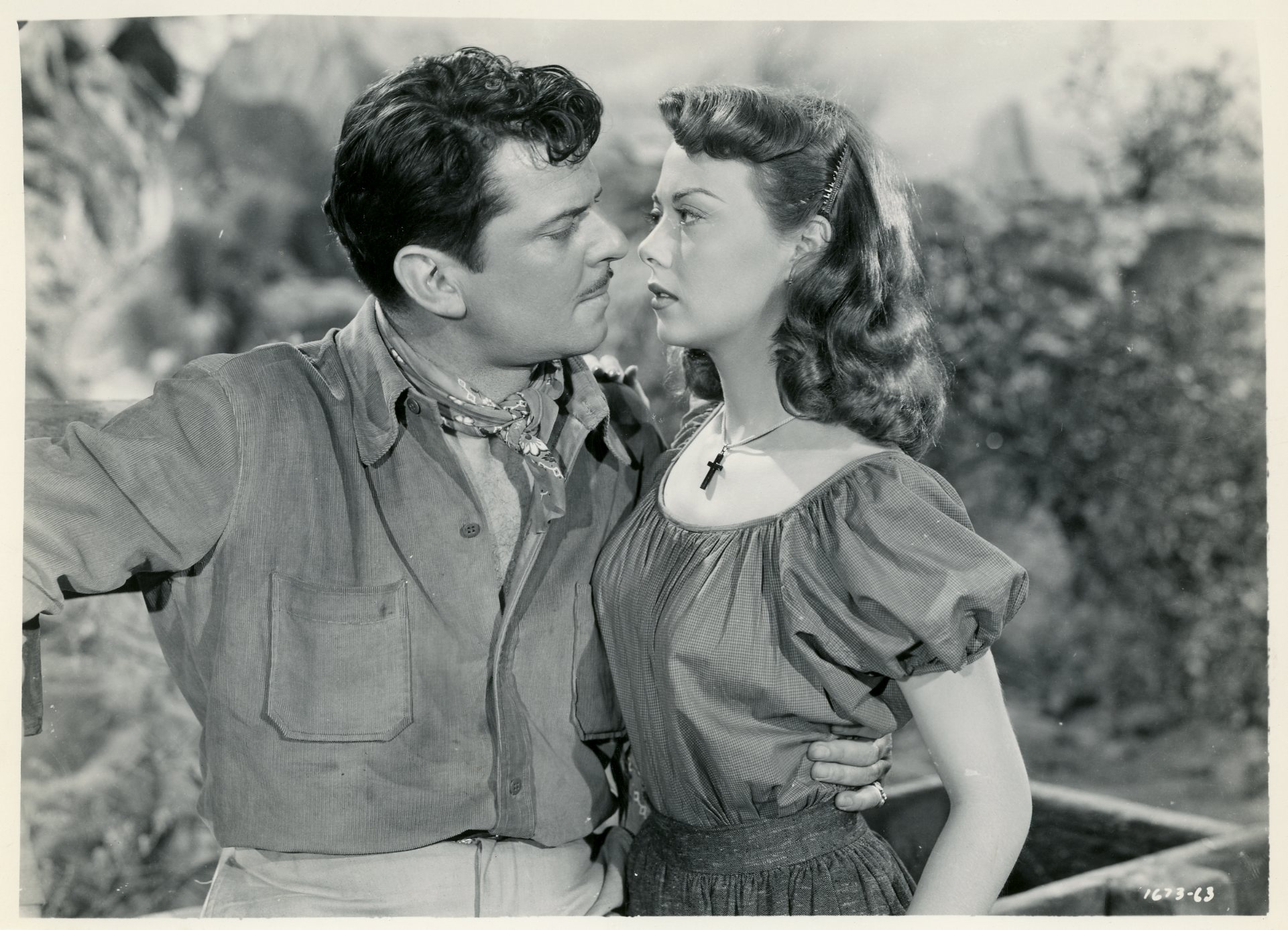 John Carroll and Adele Mara in Angel in Exile (1948)