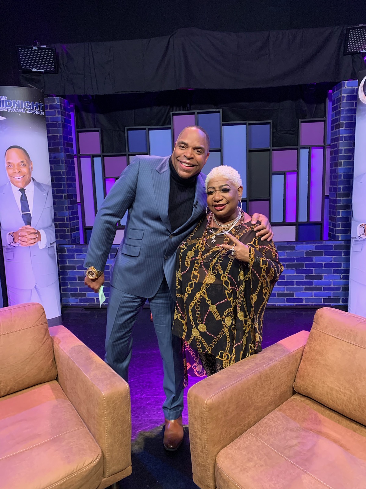 On the set of After Midnight with comedian Luenell