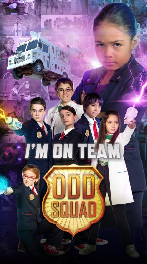 Jack McBrayer, Dalila Bela, Sean Michael Kyer, Millie Davis, Christian Distefano, Filip Geljo, Isaac Kragten, Olivia Presti, and Anna Cathcart in Odd Squad: The Movie (2016)