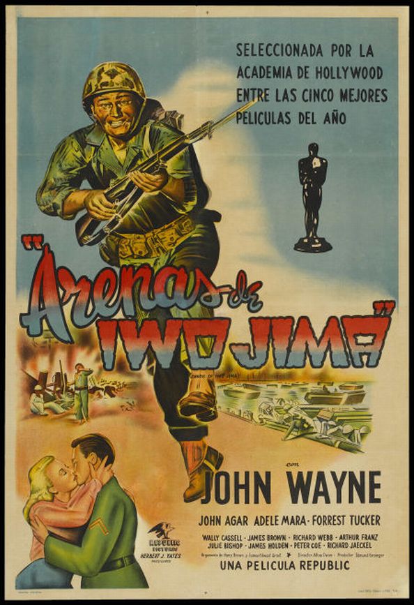 John Wayne, John Agar, and Richard Webb in Sands of Iwo Jima (1949)