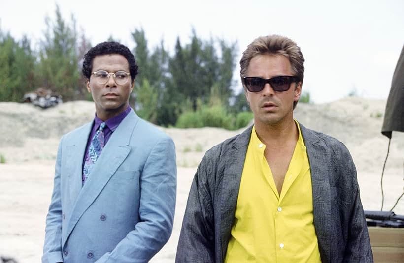 Don Johnson, Robert Destolfe, and Philip Michael Thomas at an event for Miami Vice (1984)