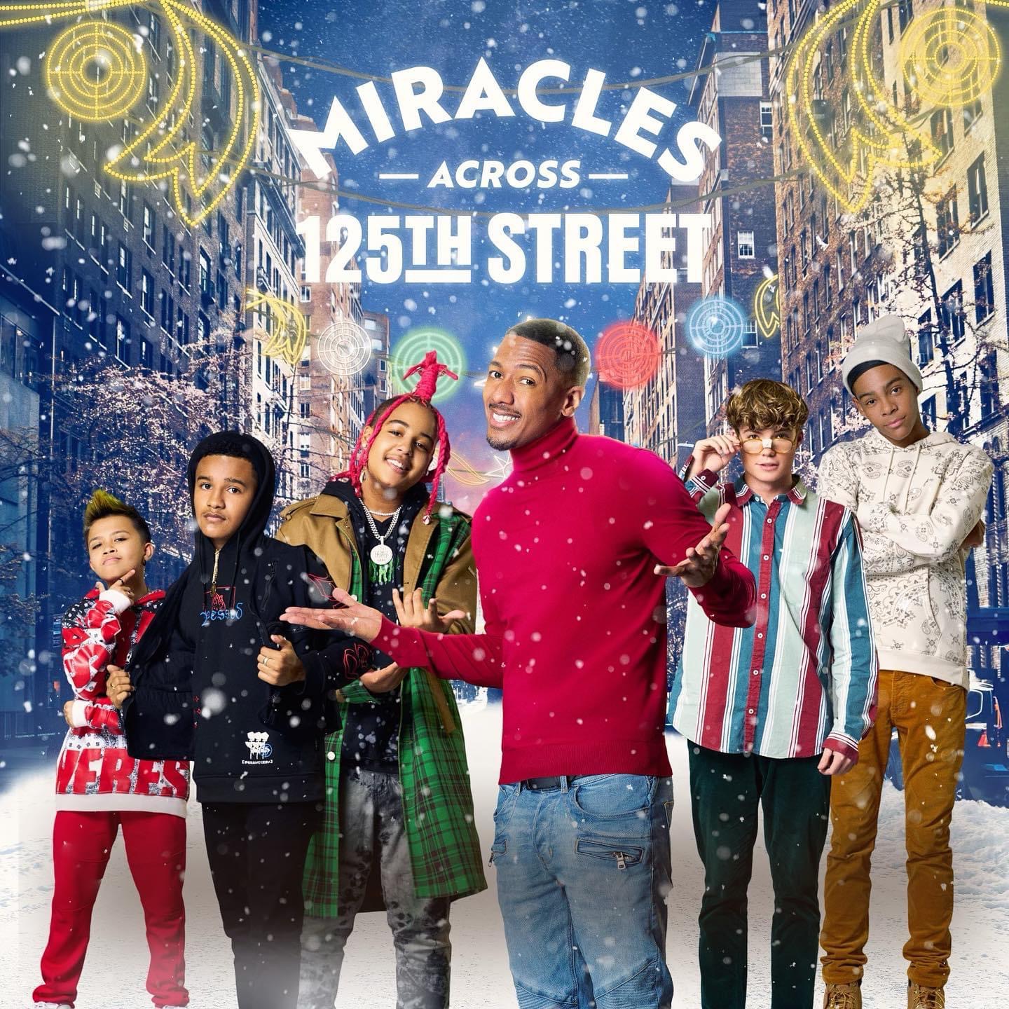 Nick Cannon, Airean Josiah Raguindin, Connor Finnerty, Rahja Fuller, and Cameron J. Wright in Miracles Across 125th Street (2021)