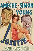 Don Ameche, Robert Young, and Simone Simon in Josette (1938)