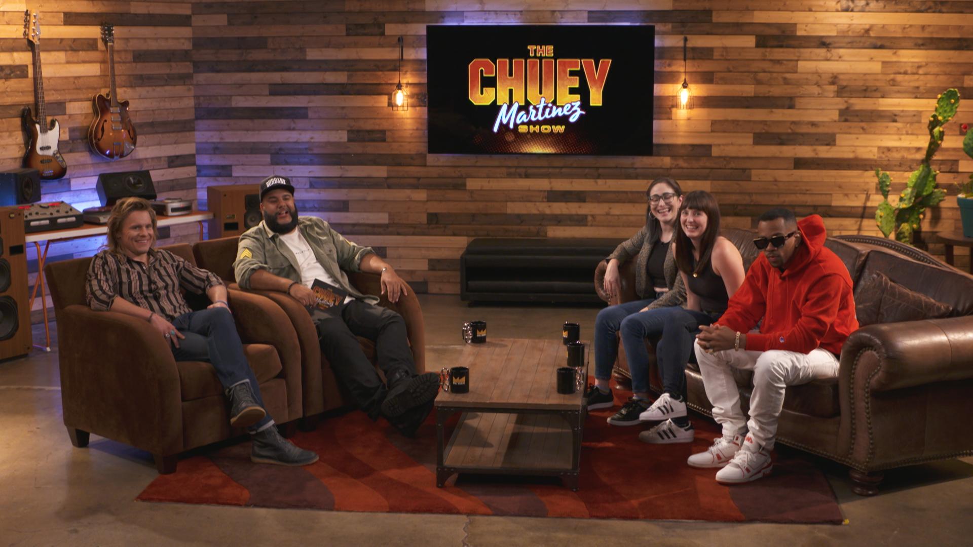 R.J. Ommio, Chuey Martinez, Tony Cavalero, Gabe Dunn, and Allison Raskin in The Chuey Martinez Show (2019)