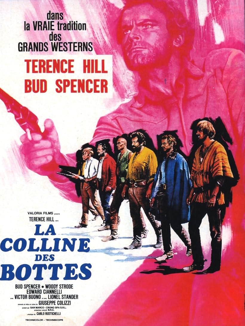 Terence Hill, Eduardo Ciannelli, Bud Spencer, and Woody Strode in La collina degli stivali (1969)