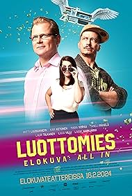 Kari Ketonen, Maria Ylipää, and Antti Luusuaniemi in Luottomies-elokuva: All In (2024)