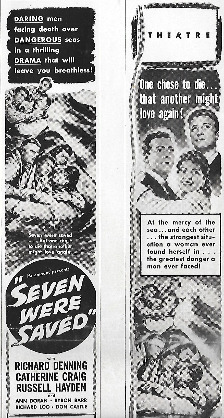 Byron Barr, Catherine Craig, Richard Denning, Ann Doran, Russell Hayden, and Richard Loo in Seven Were Saved (1947)