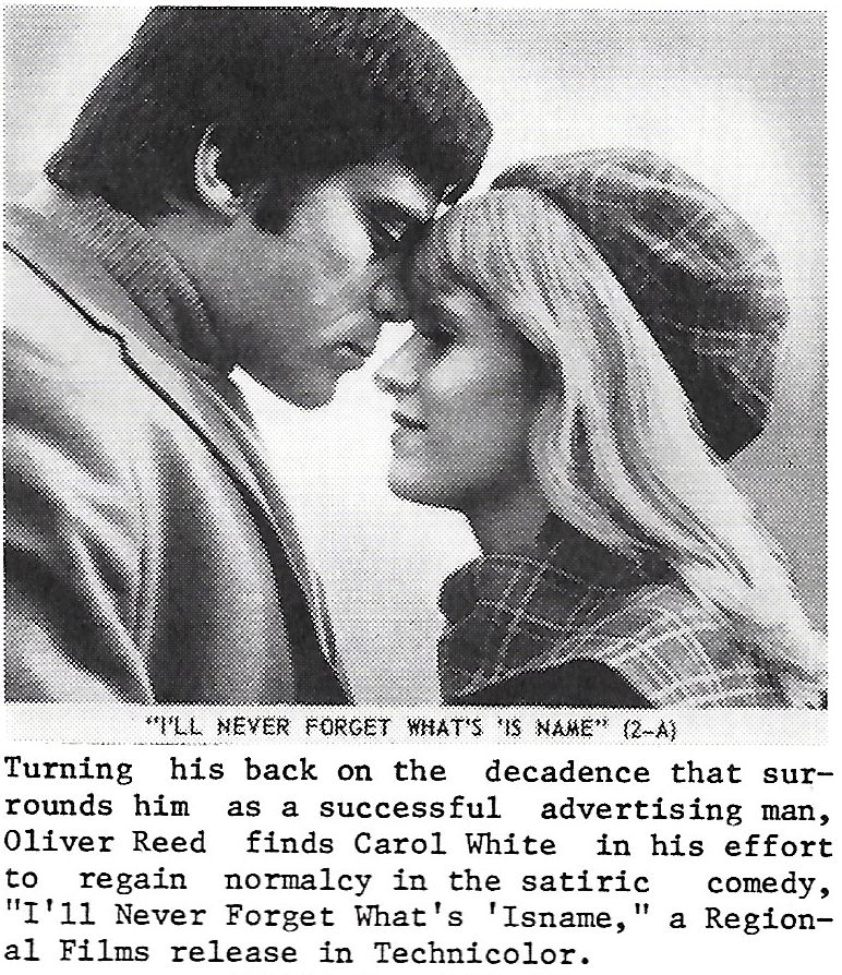 Oliver Reed and Carol White in I'll Never Forget What's'isname (1967)