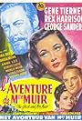 Gene Tierney, Rex Harrison, and George Sanders in L'aventure de Madame Muir (1947)