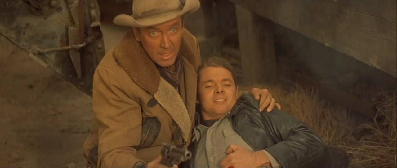 James Stewart and Audie Murphy in Night Passage (1957)