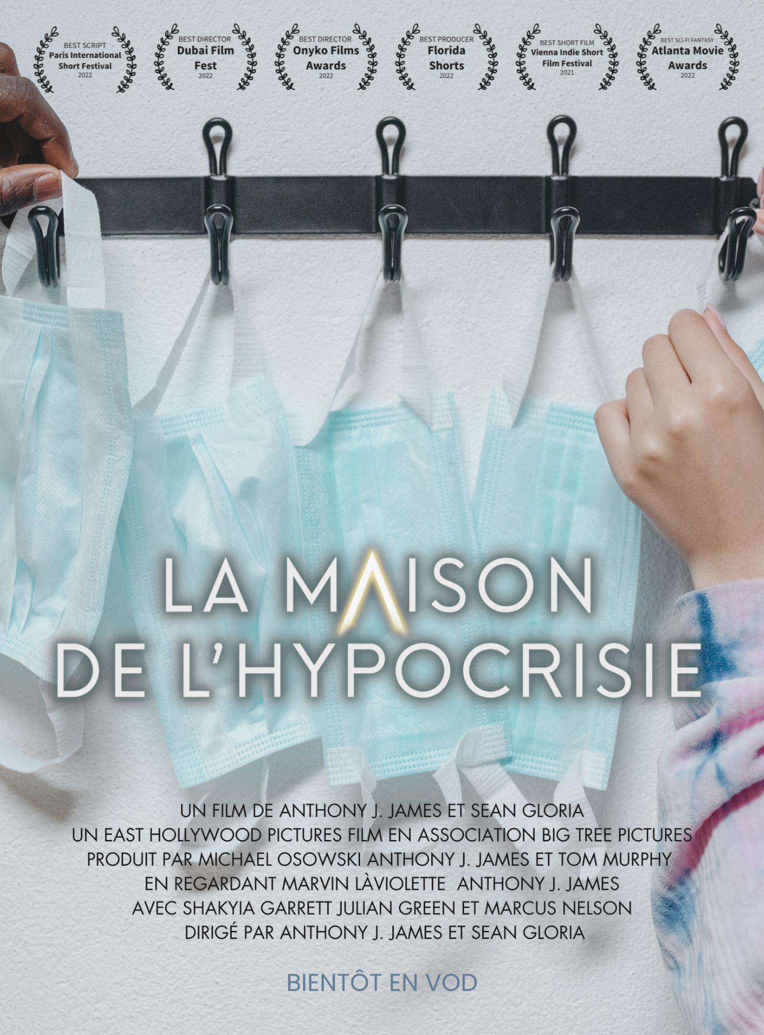 Sean Michael Gloria, Anthony J. James, and Marvin LaViolette in La maison de l'hypocrisie (2022)