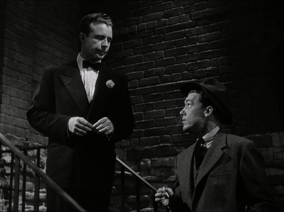 Jim Bannon and Dick Powell in Johnny O'Clock (1947)