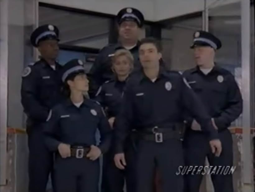 Jeremiah Birkett, Matt Borlenghi, Heather Campbell, Christine Gonzales, Tony Longo, and Toby Proctor in Police Academy: The Series (1997)