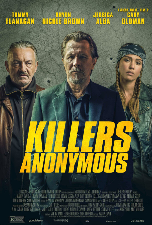 Gary Oldman, Jessica Alba, and Tommy Flanagan in Killers Anonymous (2019)