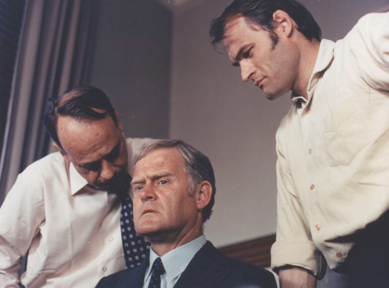 Hans-Henrik Krause, Preben Ravn, and Ove Sprogøe in Den forsvundne fuldmægtig (1971)