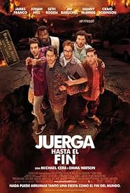 Jay Baruchel, James Franco, Craig Robinson, Seth Rogen, Danny McBride, and Jonah Hill in Juerga hasta el fin (2013)