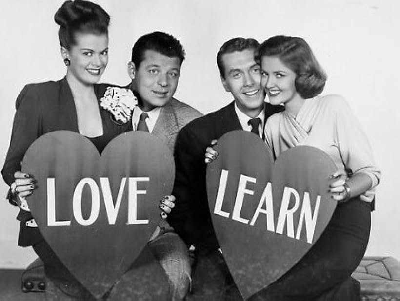 Jack Carson, Robert Hutton, Janis Paige, and Martha Vickers in Love and Learn (1947)