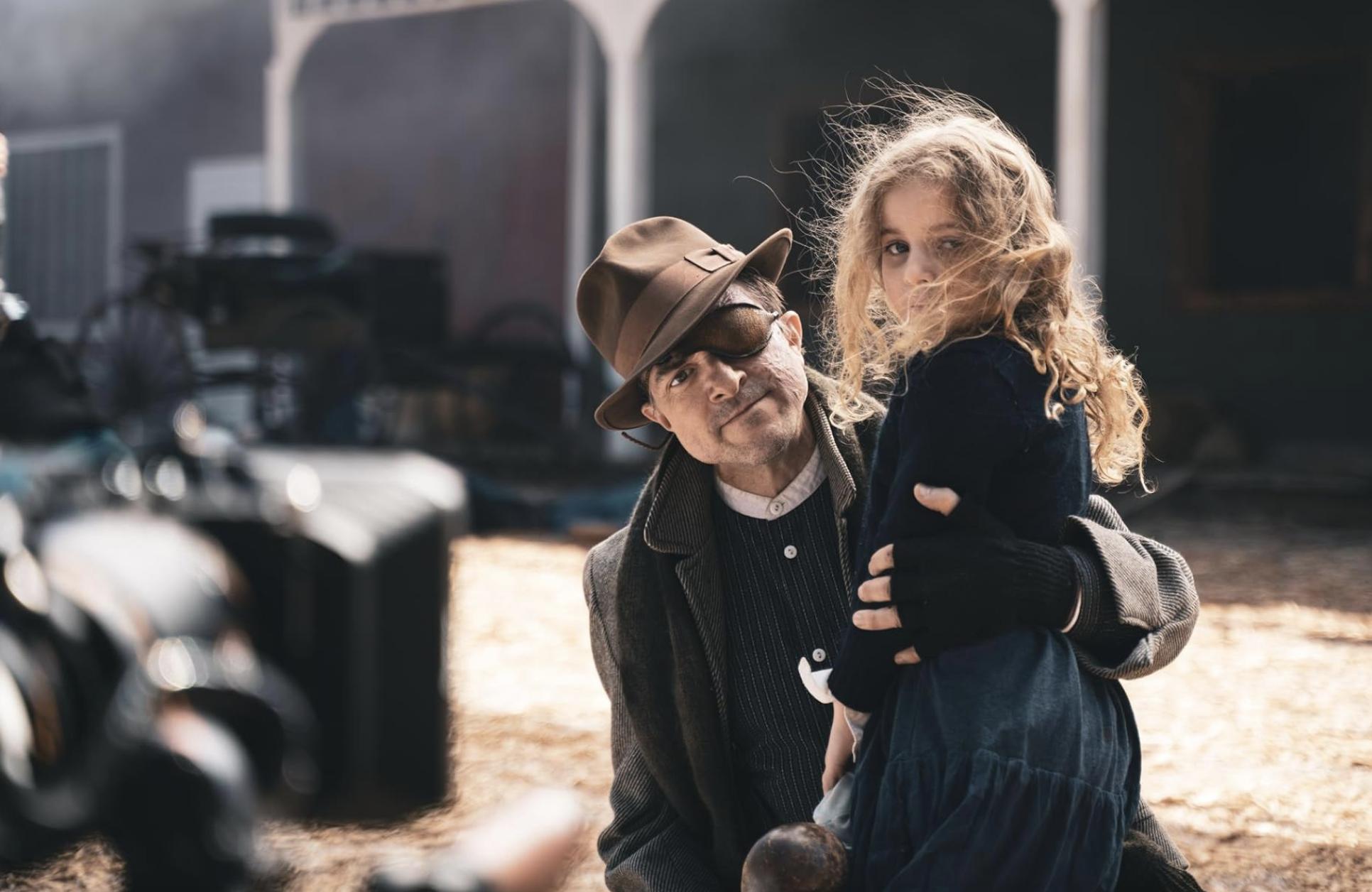 Jeremy Kent Jackson and Ava Monroe Tadross on the set of The Gunslingers