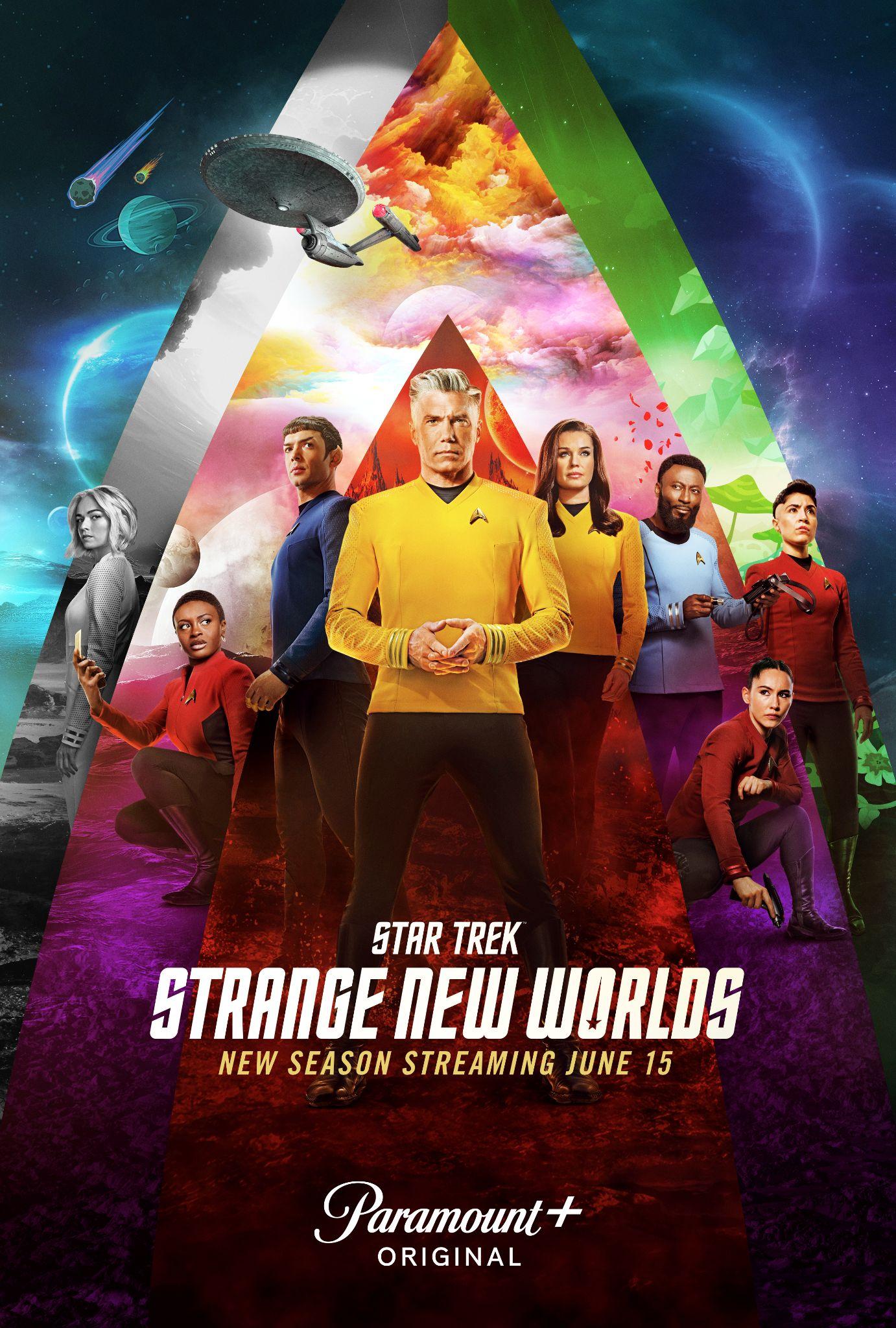 Rebecca Romijn, Anson Mount, Ethan Peck, Celia Rose Gooding, Babs Olusanmokun, Christina Chong, Melissa Navia, and Jess Bush in Star Trek: Strange New Worlds (2022)