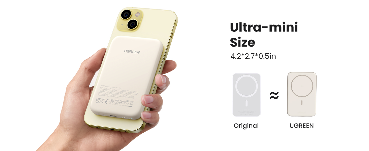 UGREEN Wireless Magnetic Power Bank 5000mAh ultra-kleine Größe