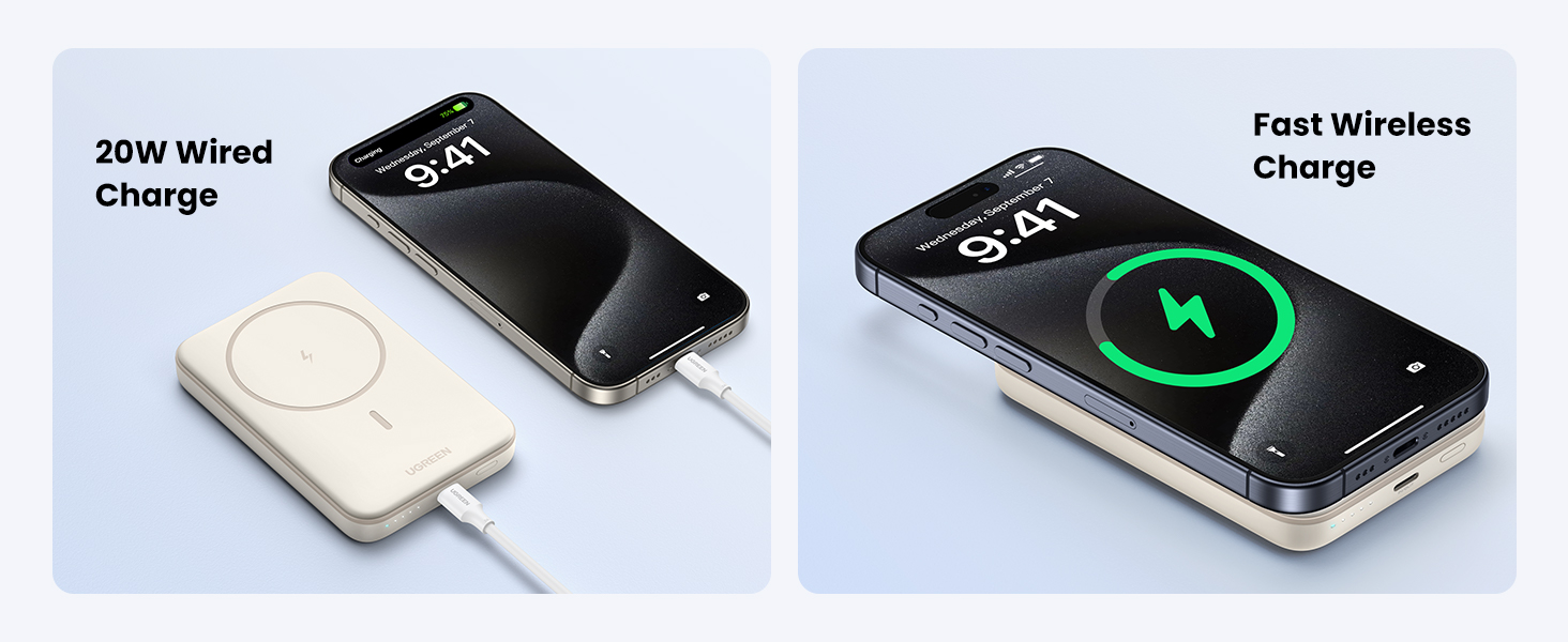UGREEN Power Bank Magnetica Wireless 10000mAh, ricarica wireless