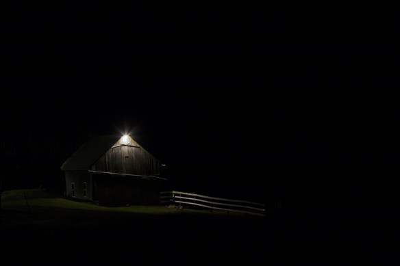 Barn at night