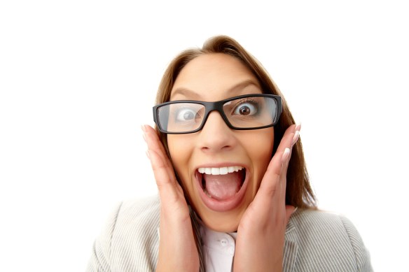 Close up of woman screaming in excietment Close up of woman screaming in excitment