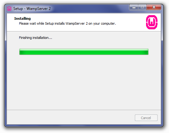 Installing WampServer: Finishing Installation Screen