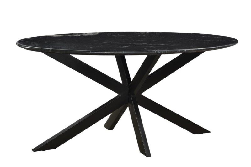Ovale Eettafel Marble Zwart Marmer 180 cm