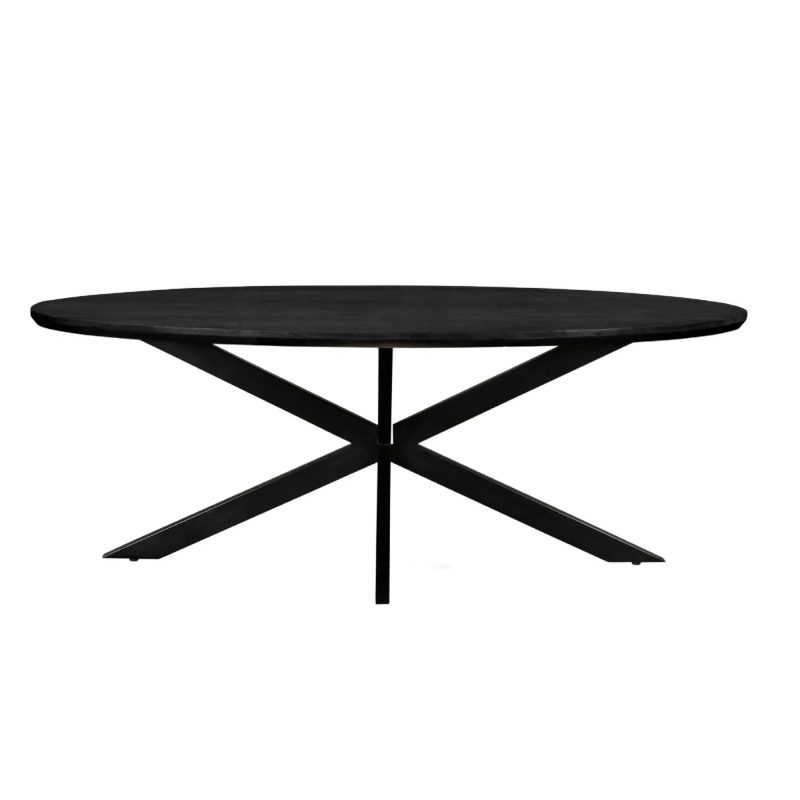 Ovale Eettafel Jesper Zwart Mangohout 240 cm