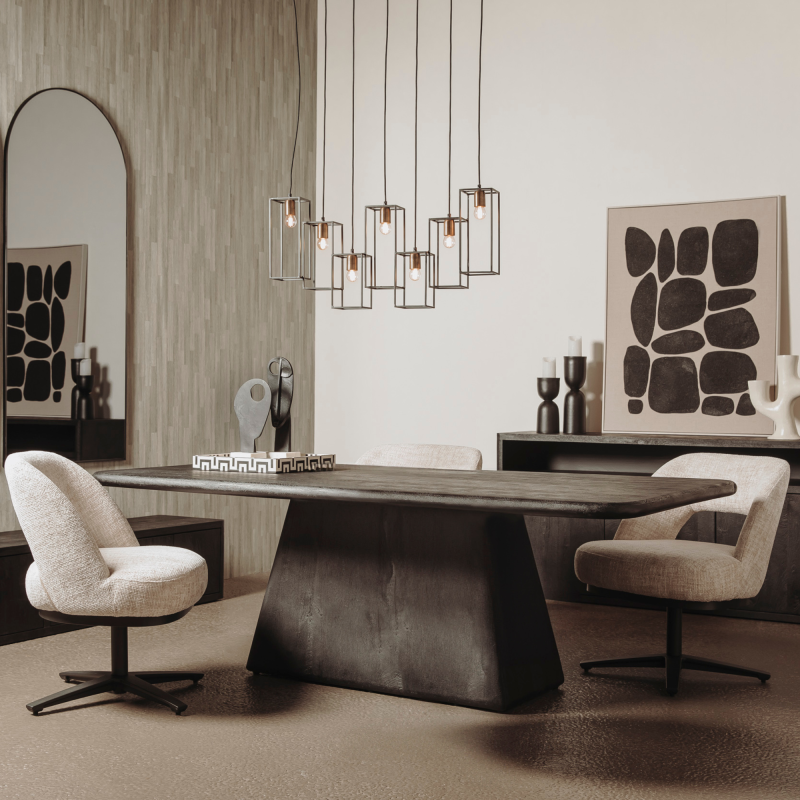 Eetkamertafel Asti Zwart Mangohout 220 cm