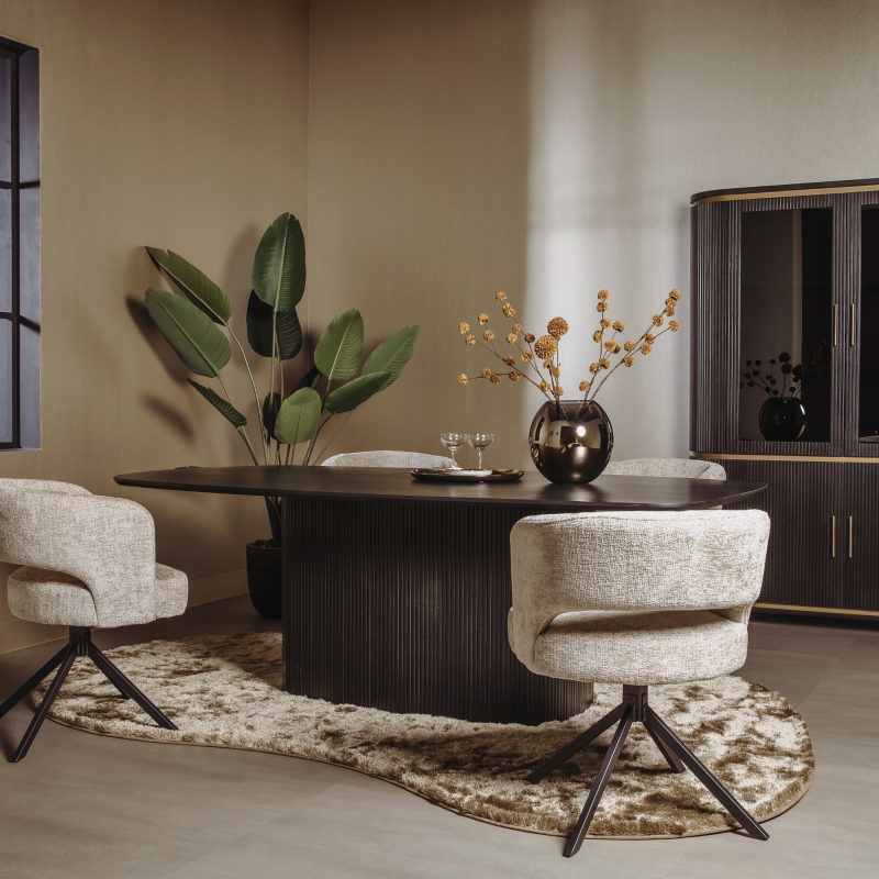 Deens Ovale Eettafel Rivello Bruin Mangohout 200 cm