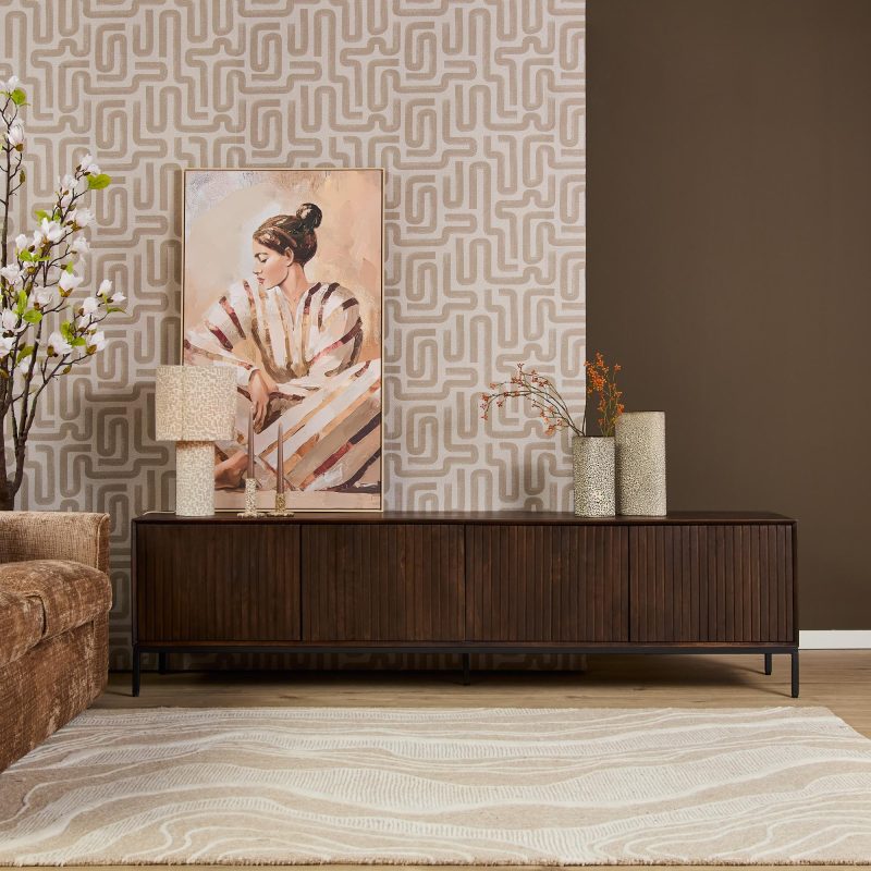 Tv meubel Madison Bruin Mangohout 210 cm