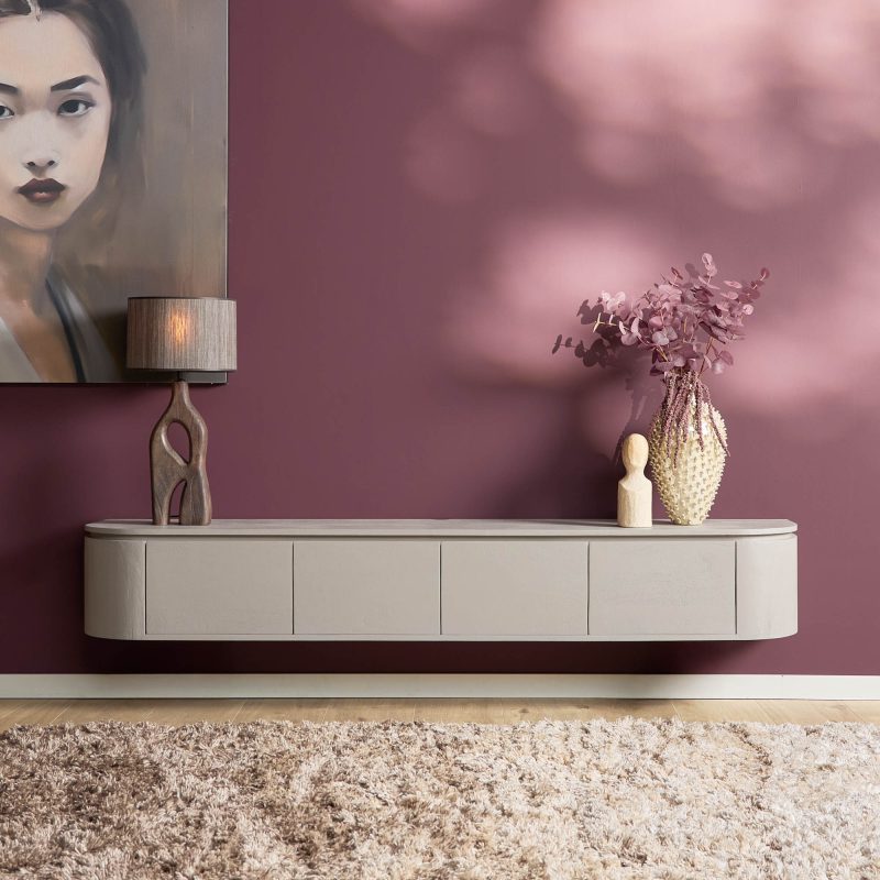 Tv-meubel Excellent Taupe Mangohout 200 cm