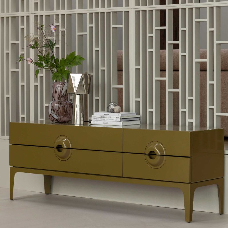 Tv Meubel Merge Geel Eucalyptushout 160 cm