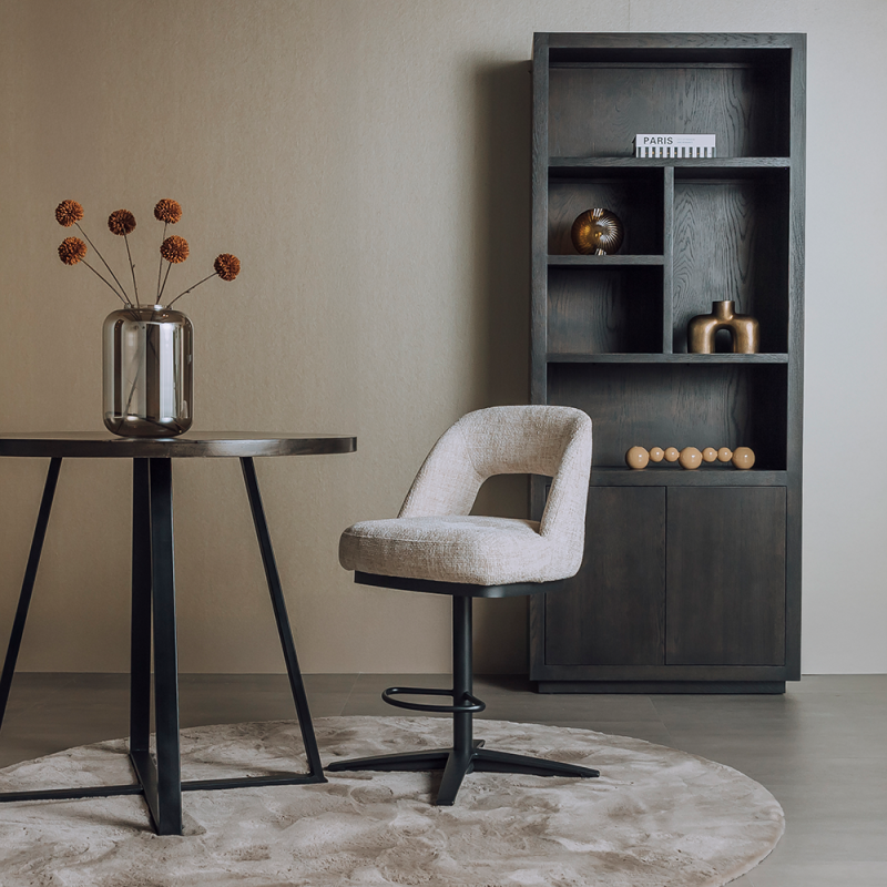 Draaibare Barstoel Caldes Off white Stof